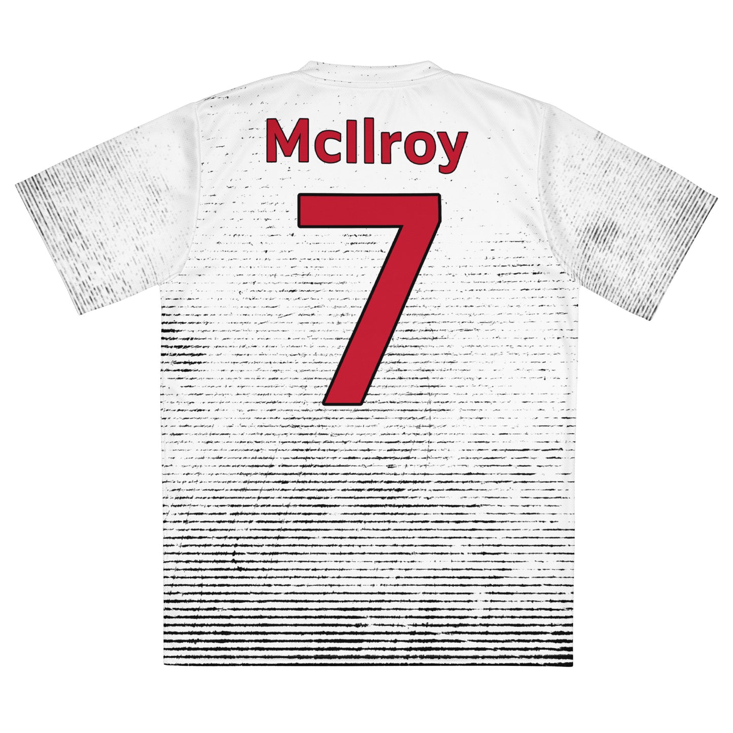 Unisex Golf Jersey – Rory McIlroy #7 – Flag of Northern Ireland (Back Number Only) – Black Outline