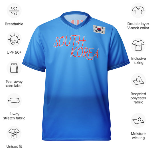 Unisex Golf Jersey – Si Woo Kim #12 – Flag of South Korea (Back Number Only) – White Outline